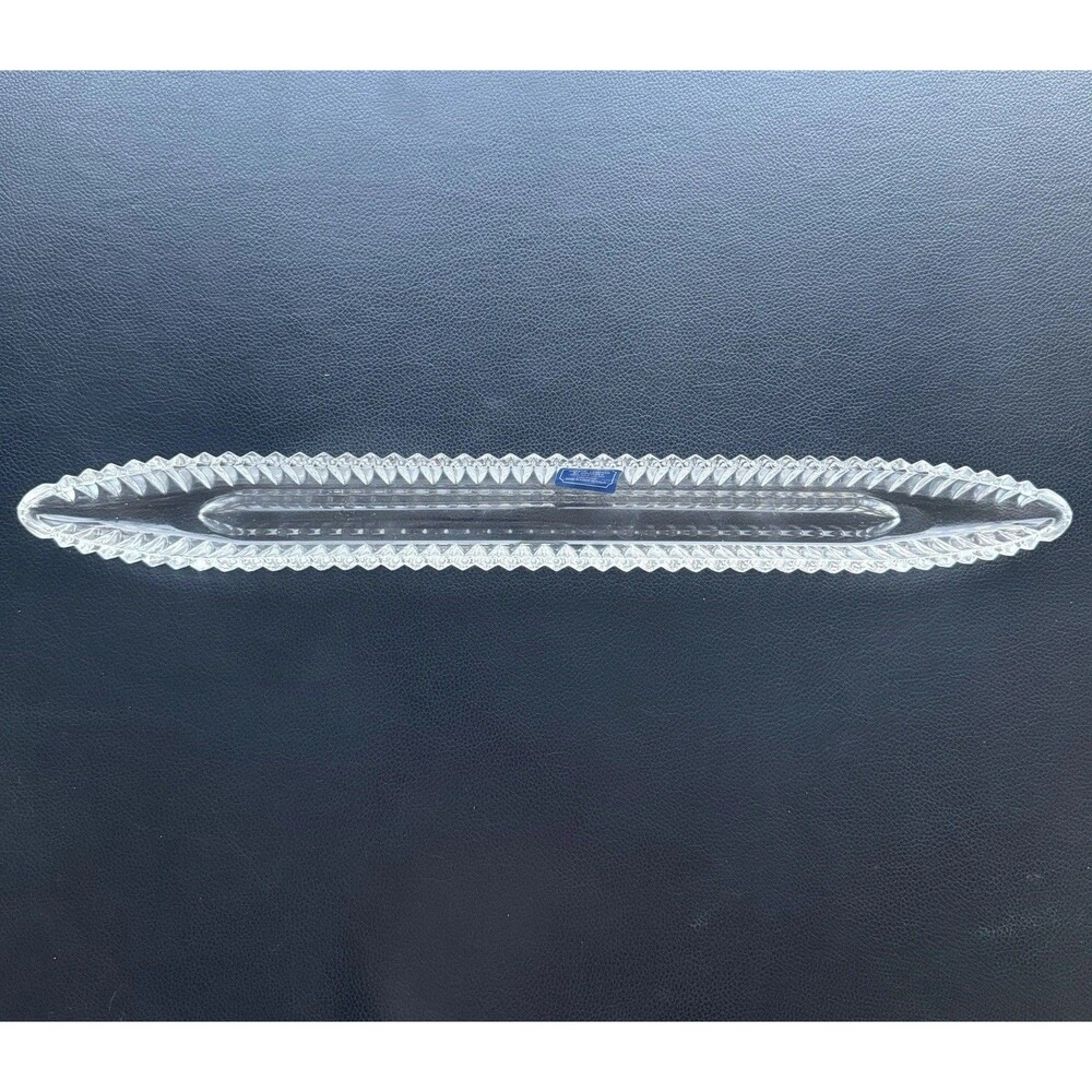 Godinger Crystal Legends Harmony 24% Lead Crystal Olive Tray 16"